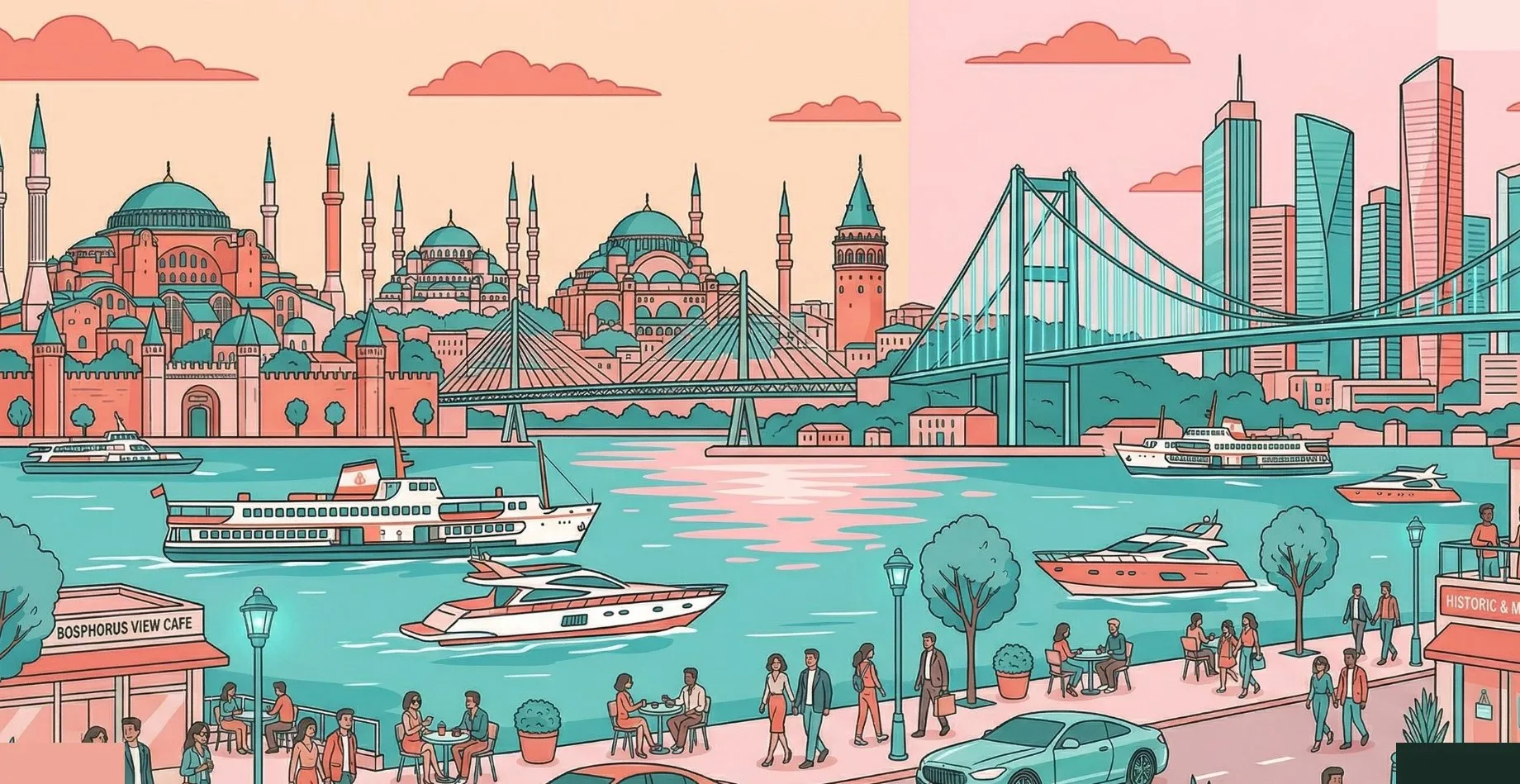 Istanbul Bosphorus illustration