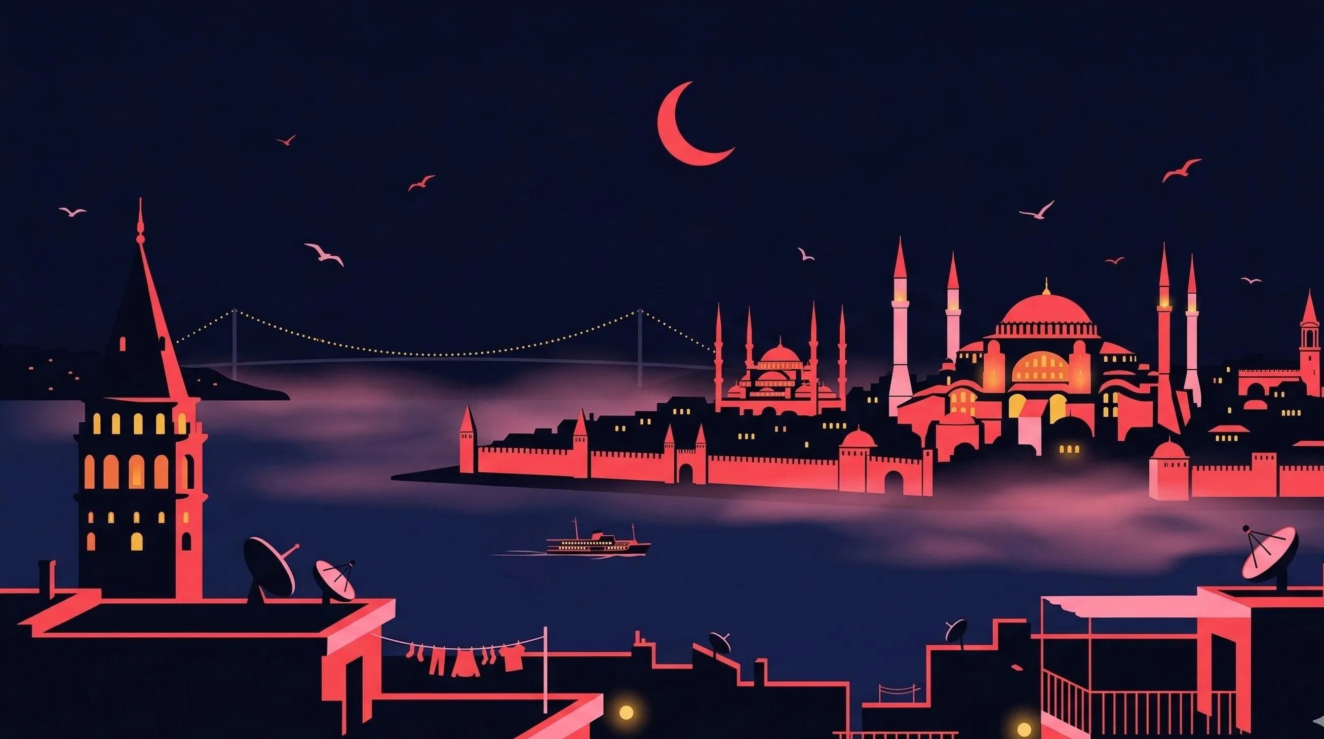 Istanbul Skyline at Night